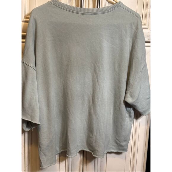 Sablyn Women's Crew Neck Oversized Short Sleeve Chandler Sweatshirt Green Large - Picture 6 of 8